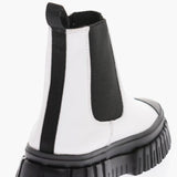 Love Moschino Two Tone Leather Chelsea Boots With Track Sole