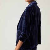 M&S Navy Animal Velvet Trouser Suit Co-Ord