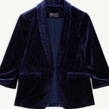 M&S Navy Animal Velvet Trouser Suit Co-Ord