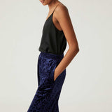 M&S Navy Animal Velvet Trouser Suit Co-Ord