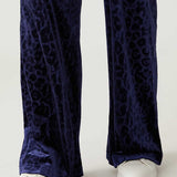 M&S Navy Animal Velvet Trouser Suit Co-Ord