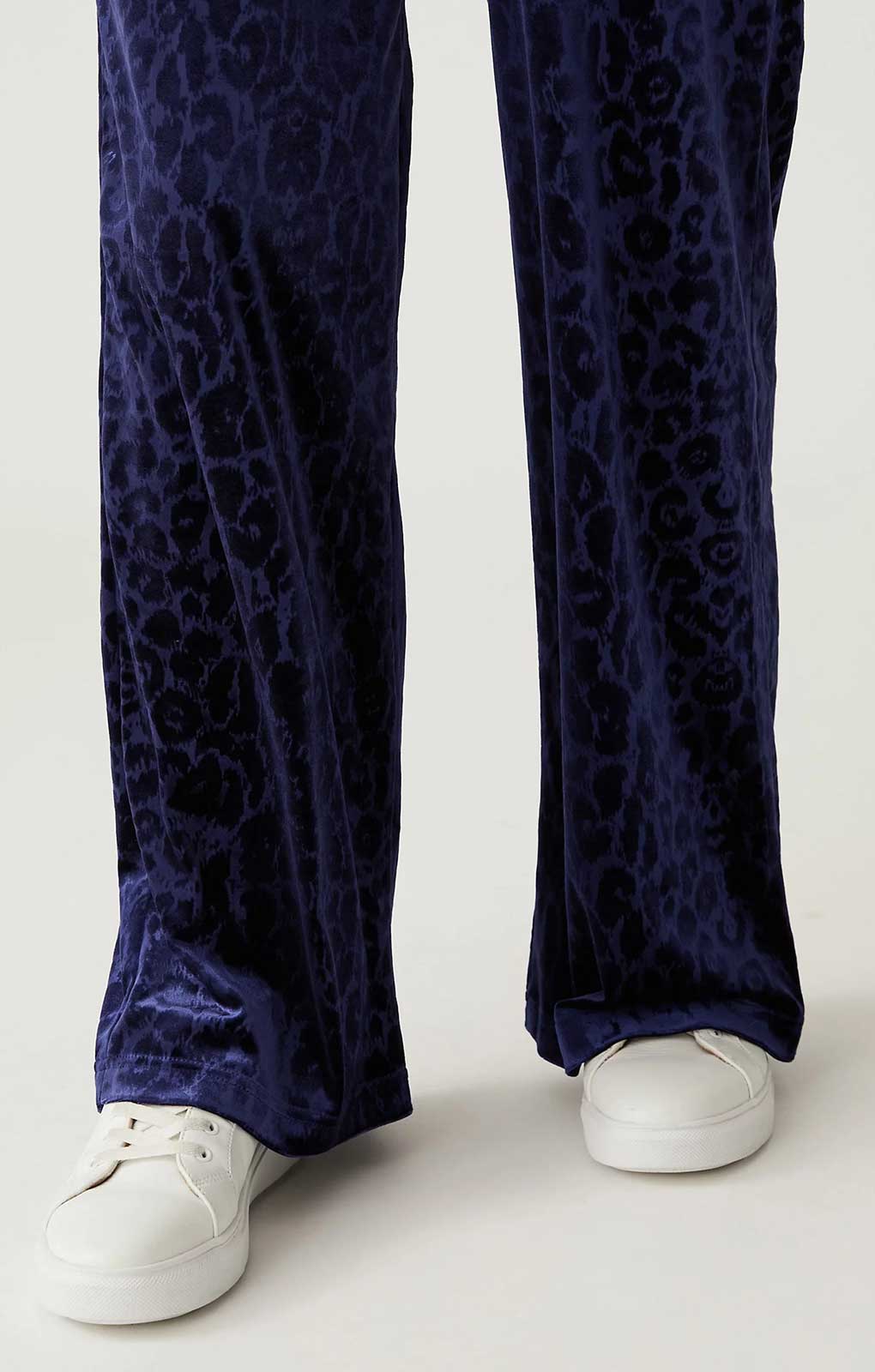 M&S Navy Animal Velvet Trouser Suit Co-Ord