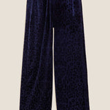 M&S Navy Animal Velvet Trouser Suit Co-Ord