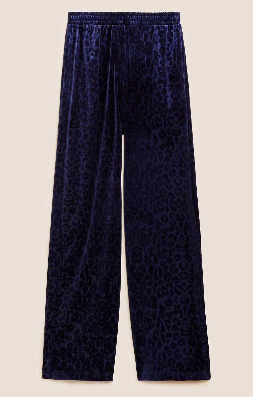 M&S Navy Animal Velvet Trouser Suit Co-Ord