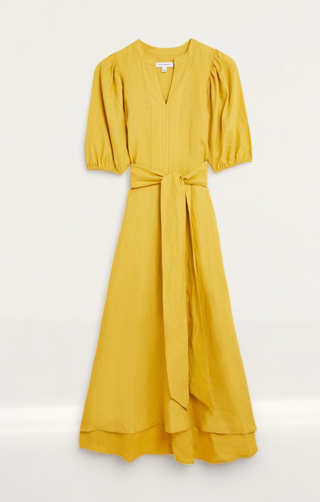 M&S Autograph Irish Linen Blend Belted Dress