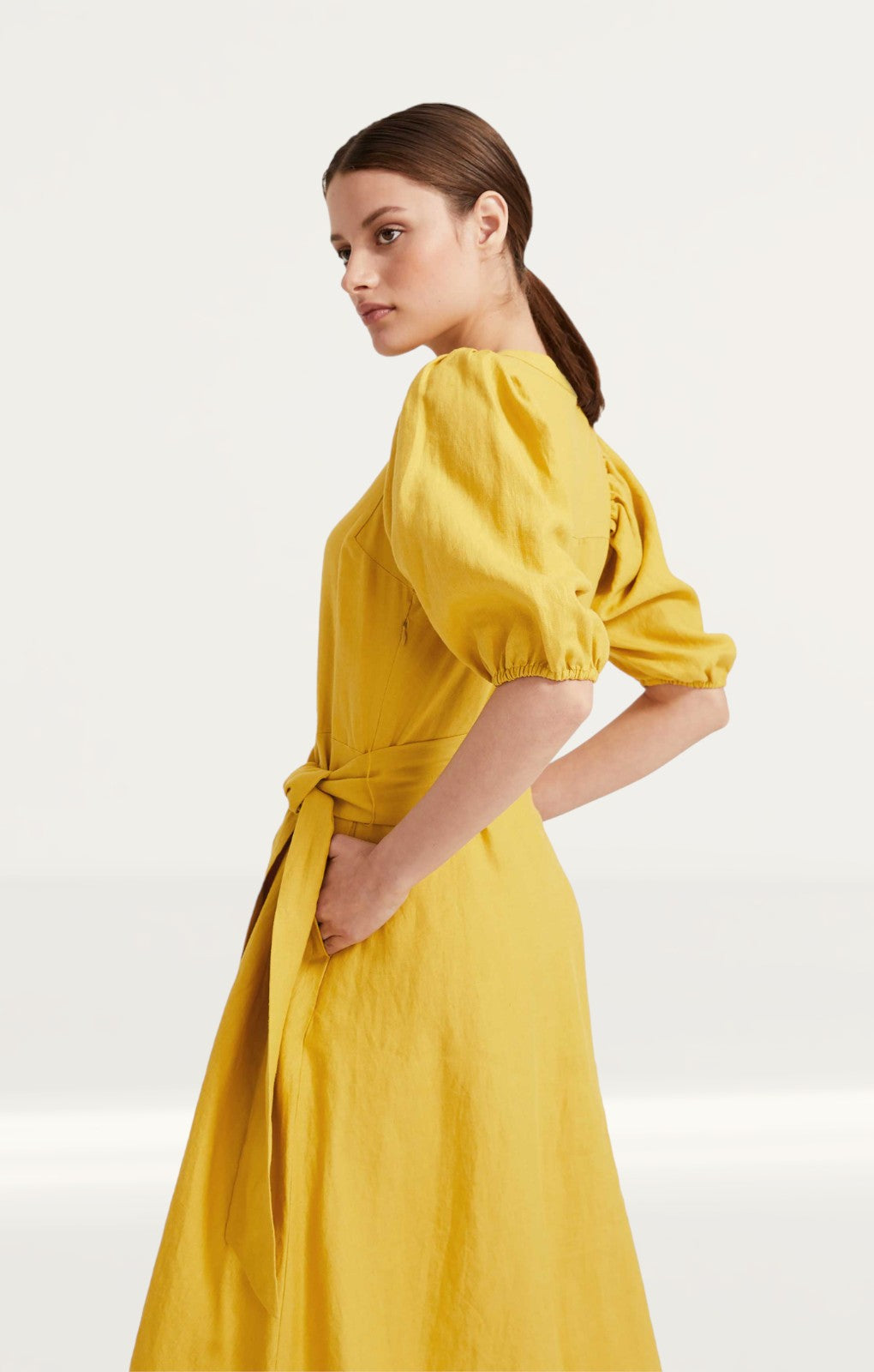 M&S Autograph Irish Linen Blend Belted Dress