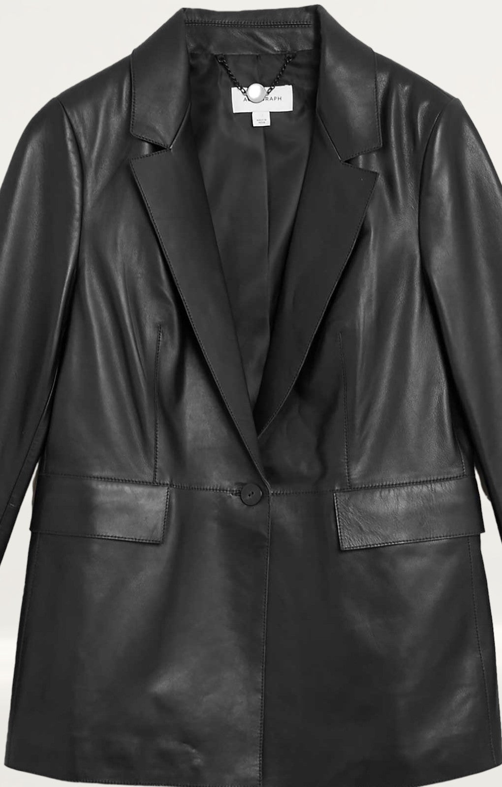 M&S Leather Single Breasted Blazer product image