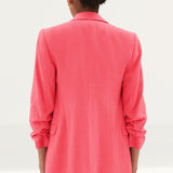 M&S Flamingo Linen Short Viscose Ruched Sleeve Blazer & Trousers product image