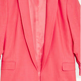 M&S Flamingo Linen Short Viscose Ruched Sleeve Blazer & Trousers product image
