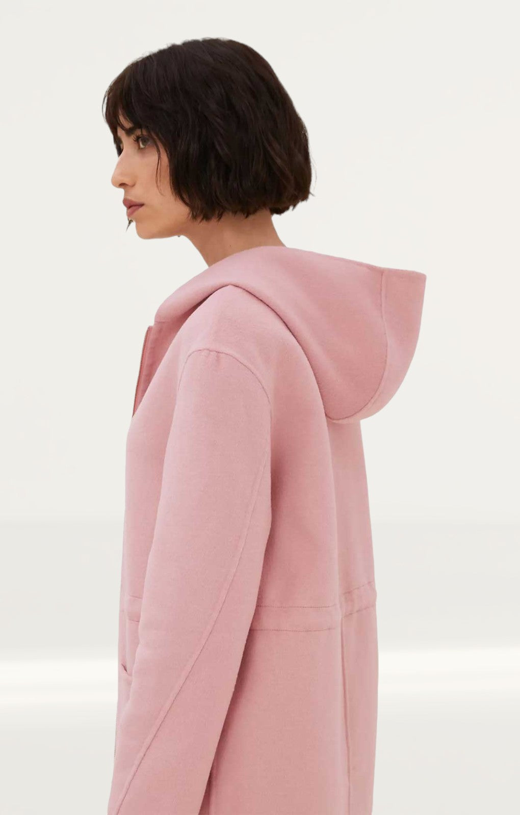 M&S Pink Wool Blend Drawstring Parka