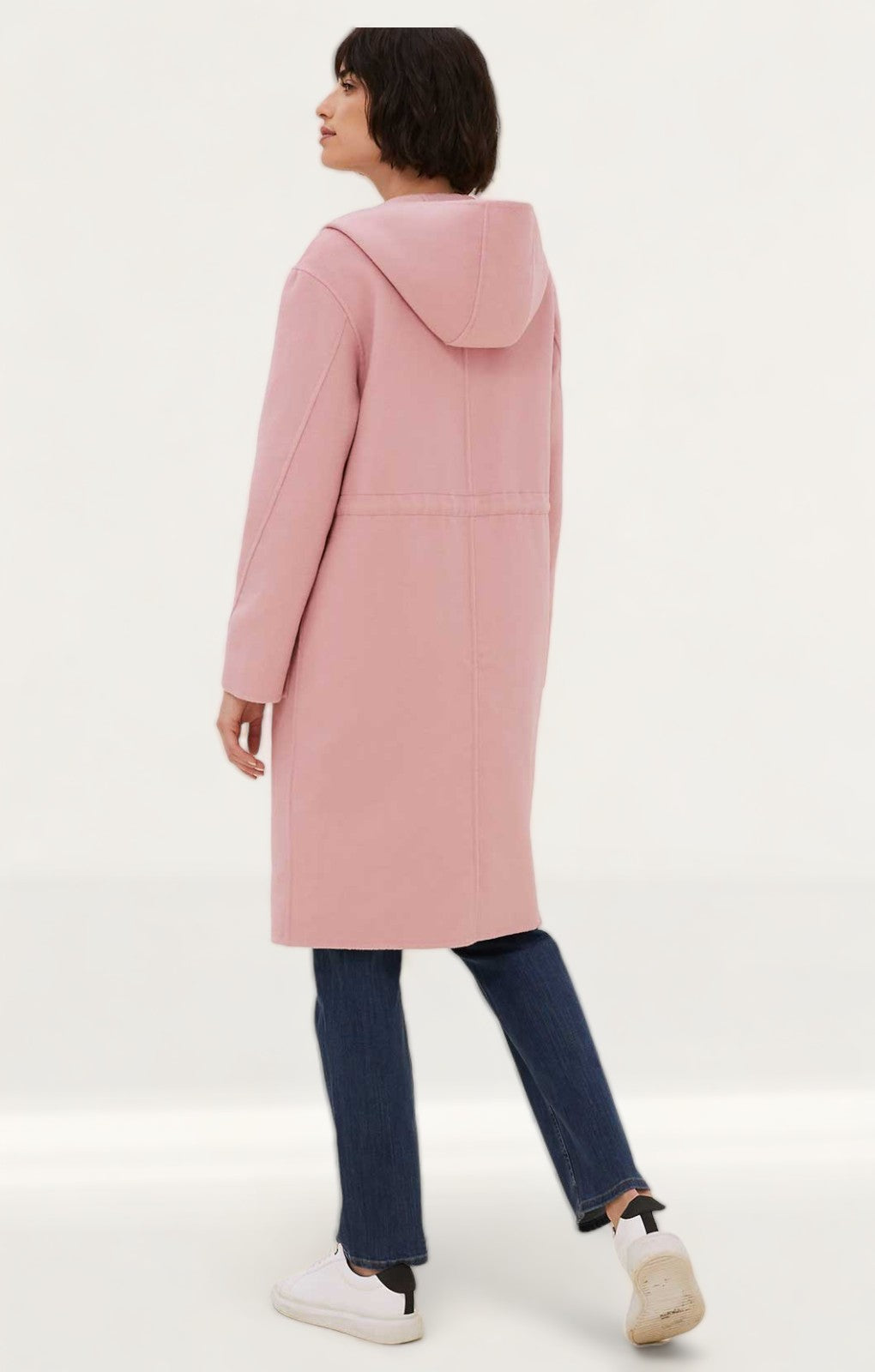 M&S Pink Wool Blend Drawstring Parka