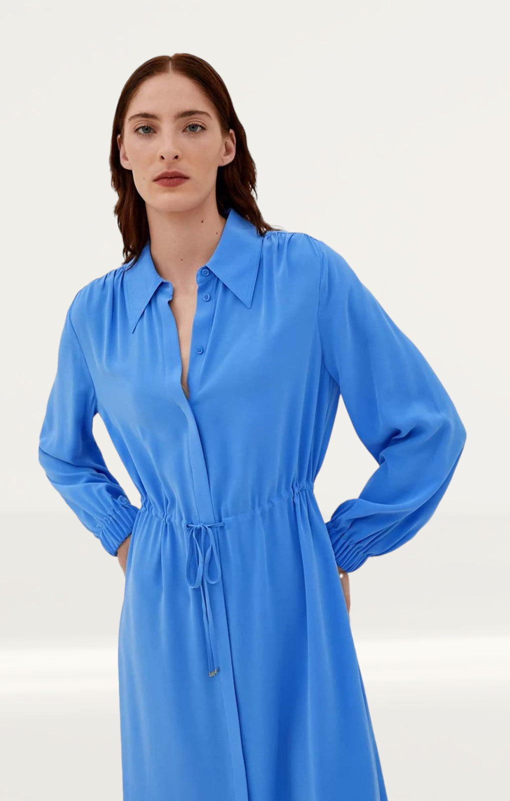 M&S Silk Waisted Shirt Dress