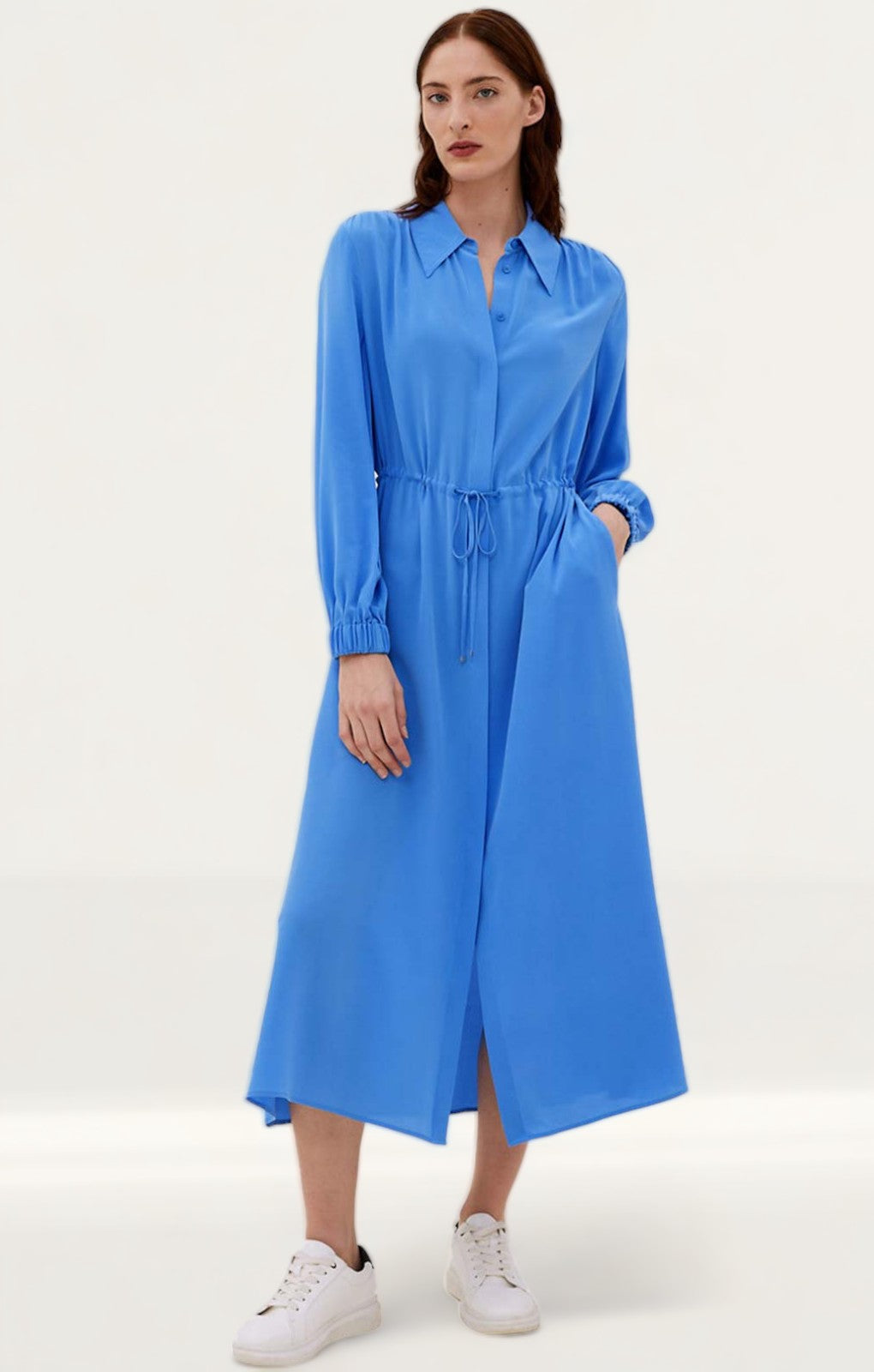 M&S Silk Waisted Shirt Dress