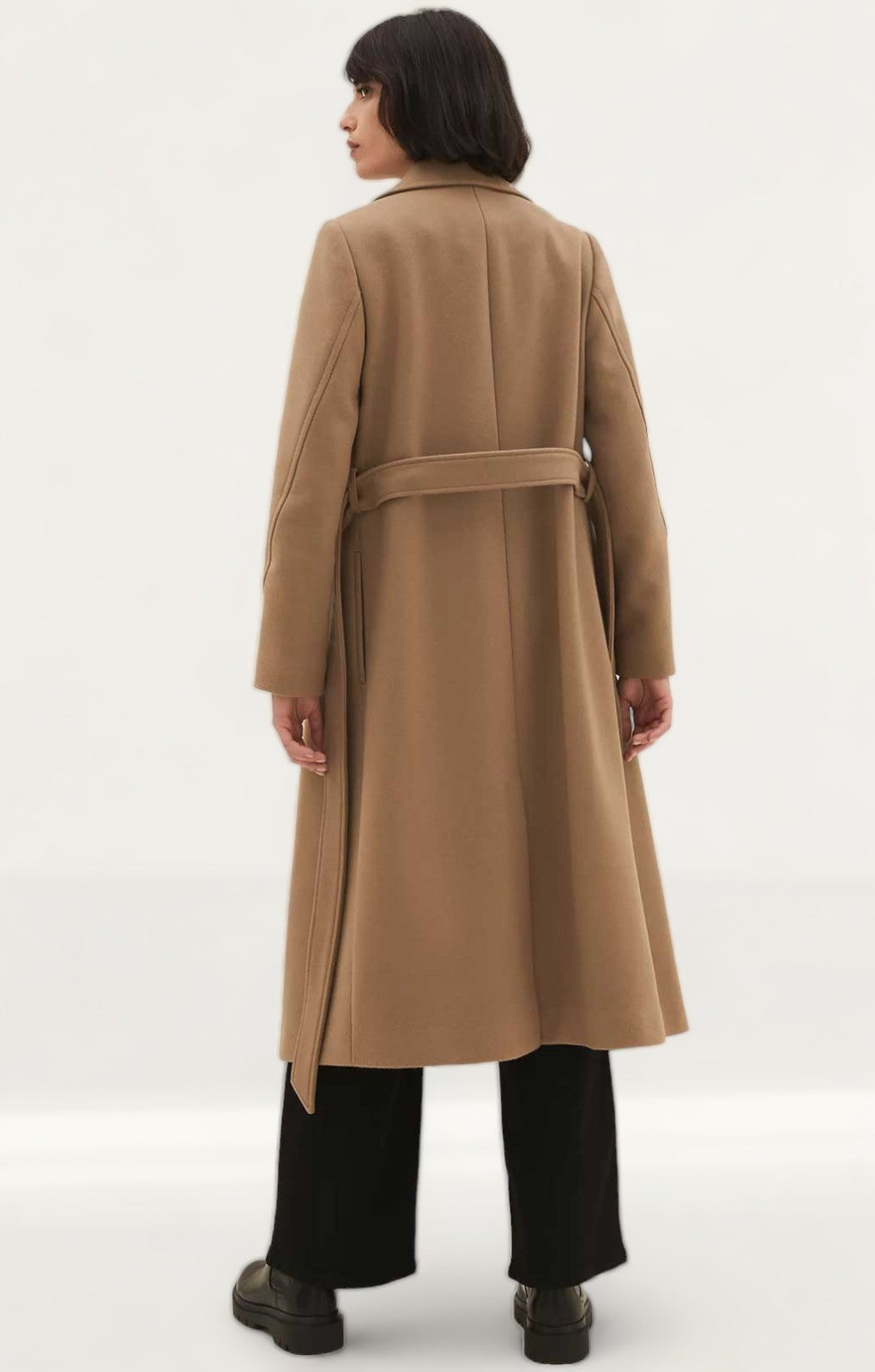 M&S Wool Belted Longline Wrap Coat product image