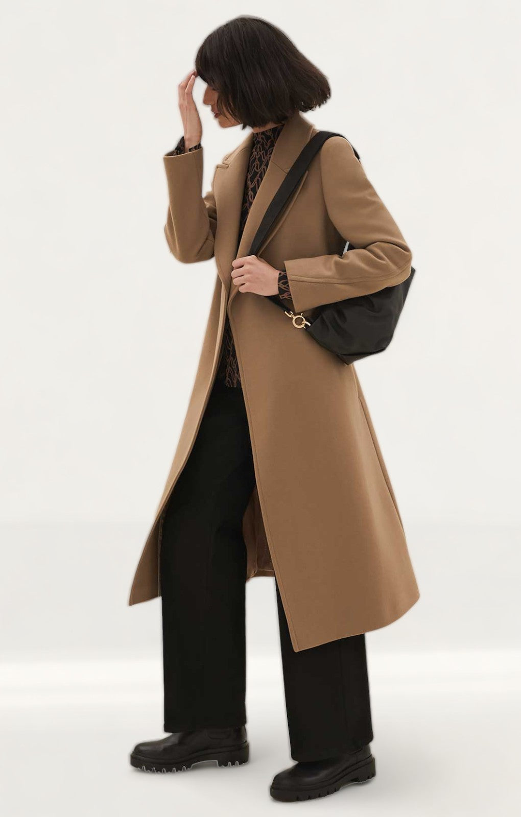 M&S Wool Belted Longline Wrap Coat