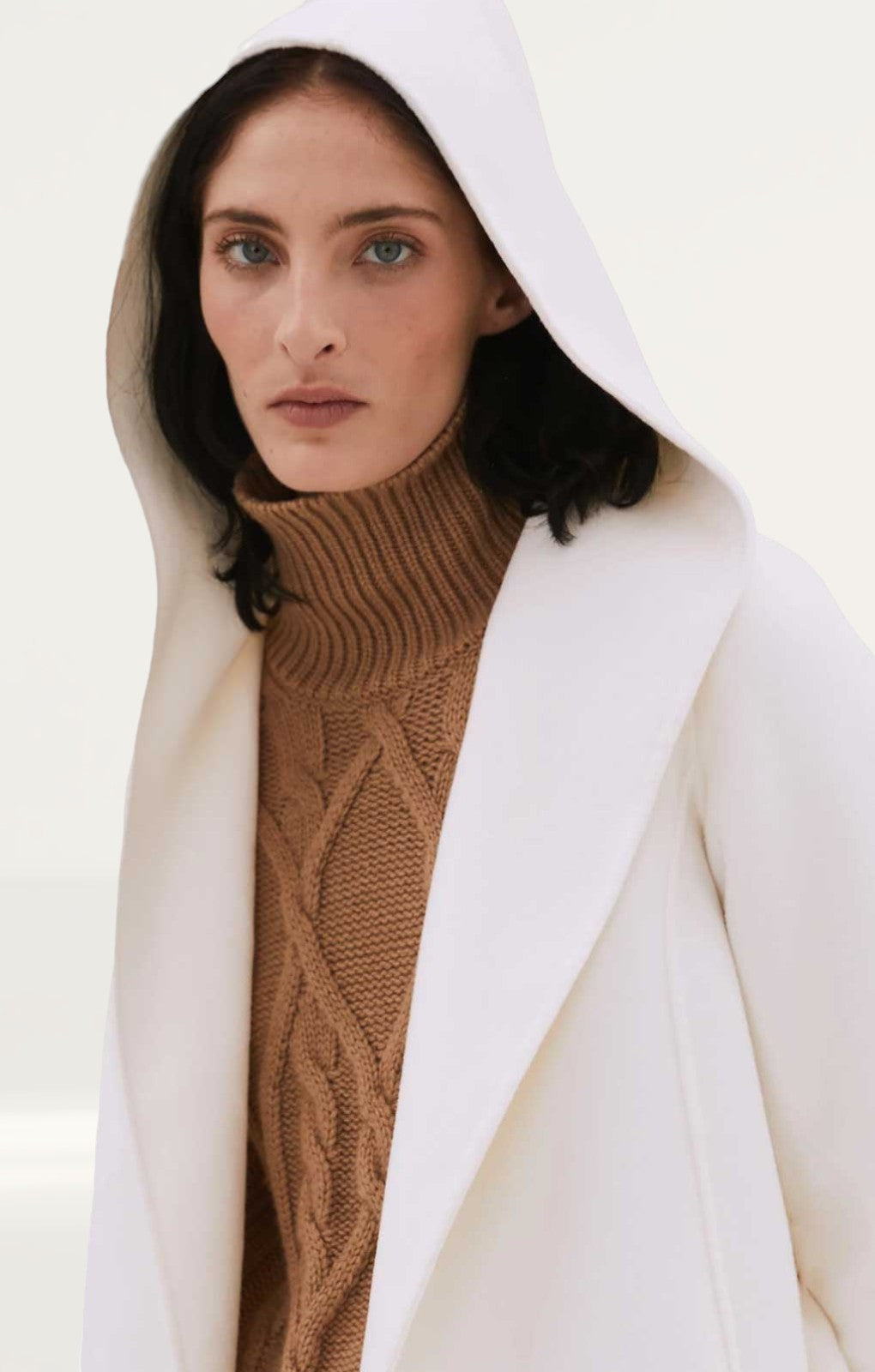 M&S Wool Hooded Belted Short Wrap Coat