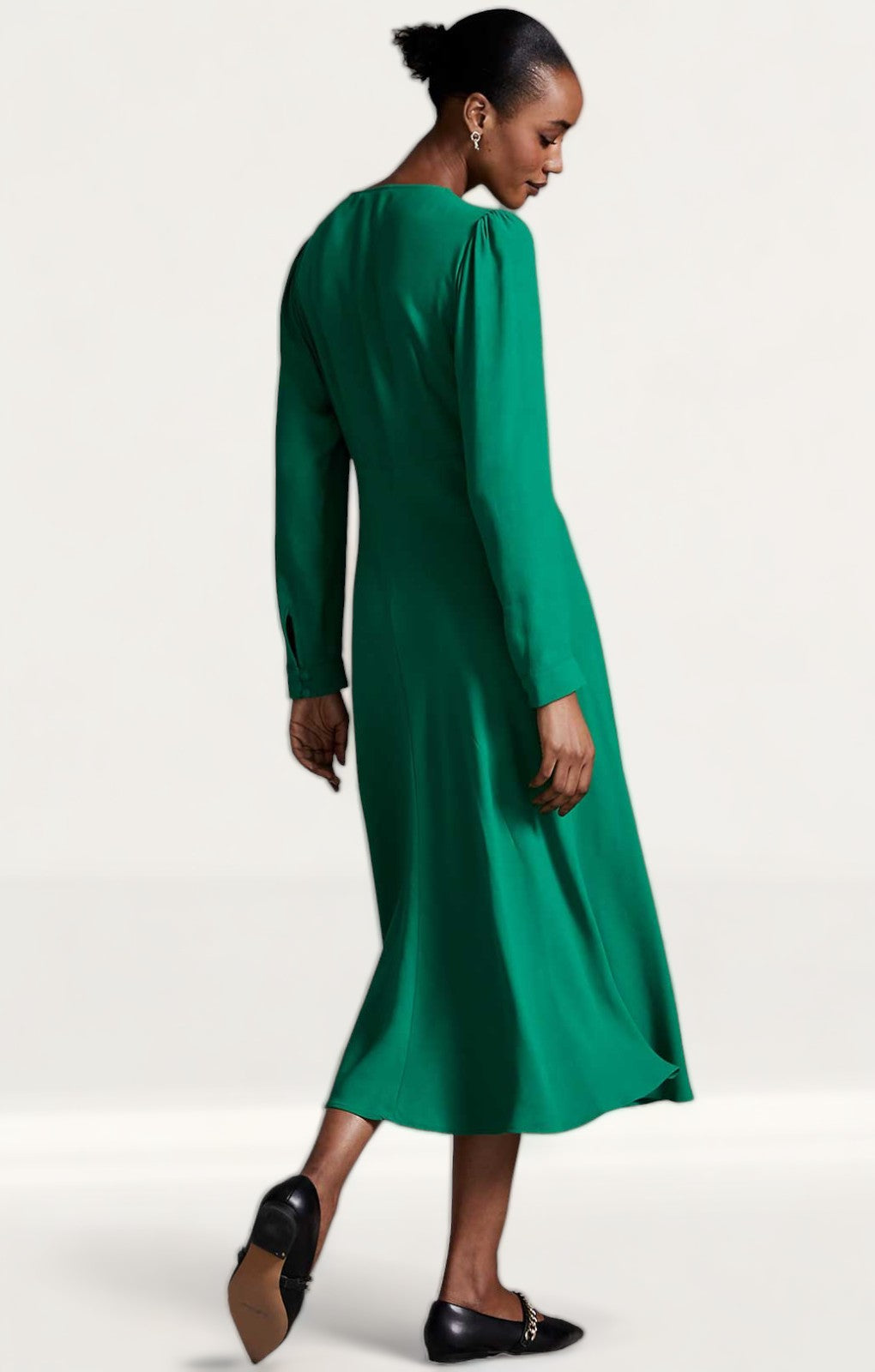 M&S X Ghost Green Long Sleeve Midi Dress