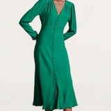M&S X Ghost Green Long Sleeve Midi Dress