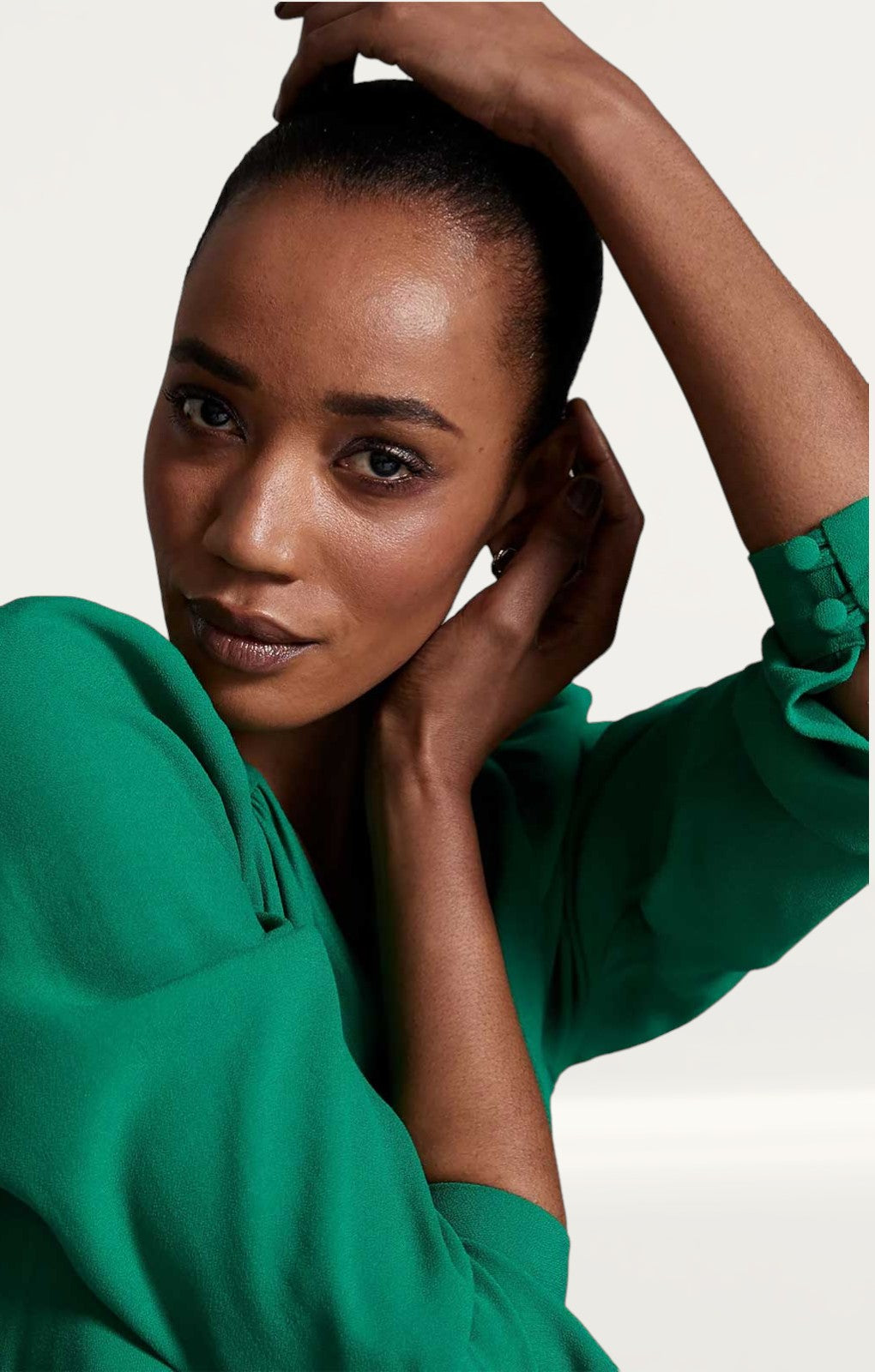 M&S X Ghost Green Long Sleeve Midi Dress