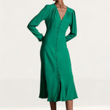 M&S X Ghost Green Long Sleeve Midi Dress