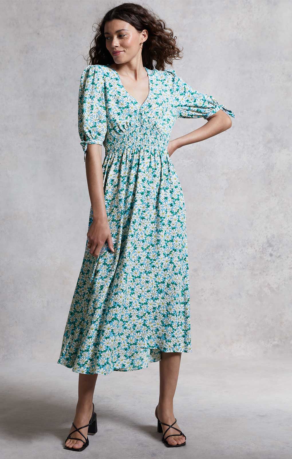 M&S X Ghost Daisy Shirred Waist Midi Dress product image