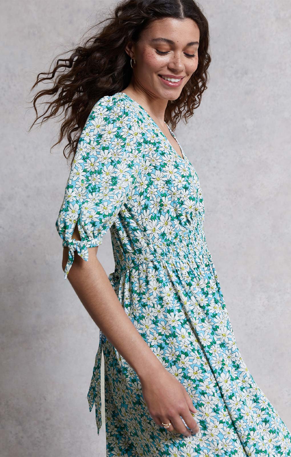 M&S X Ghost Daisy Shirred Waist Midi Dress