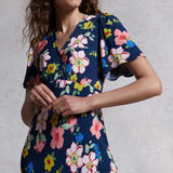 M&S X Ghost Floral Angel Sleeve Midi Dress