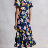 M&S X Ghost Floral Angel Sleeve Midi Dress