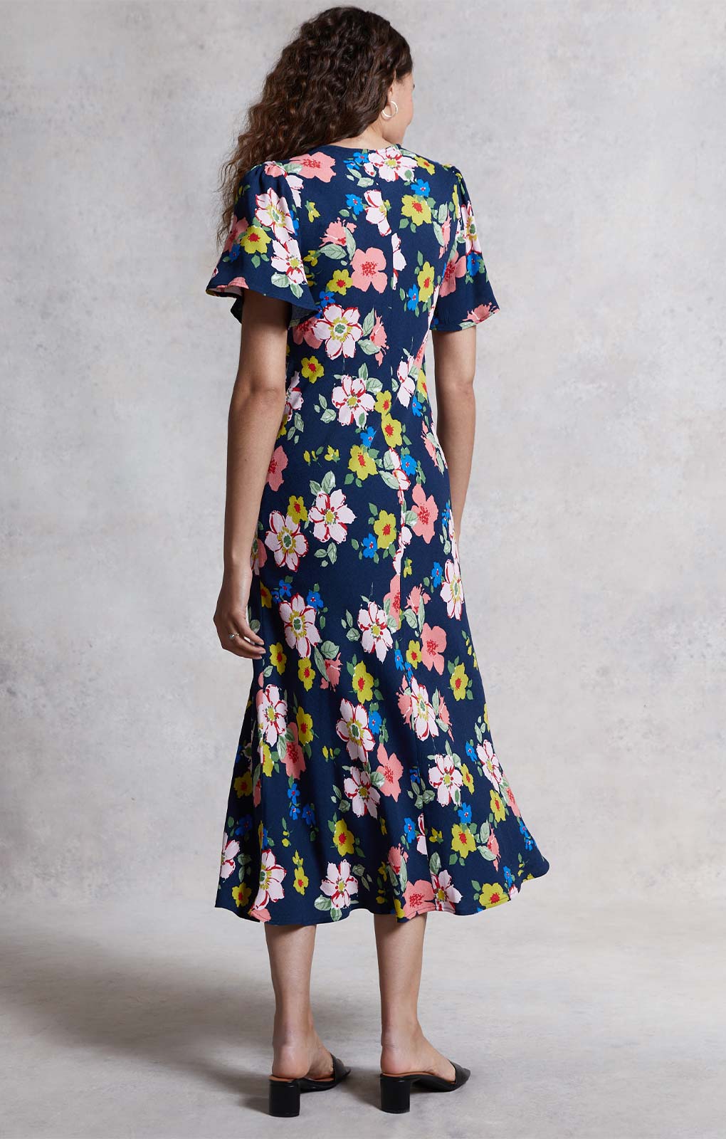 M&S X Ghost Floral Angel Sleeve Midi Dress