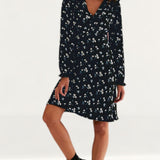 M&S X Ghost Floral Frill Detail Knee Length Tea Dress