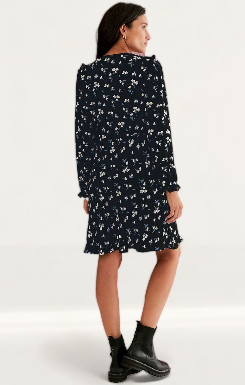 M&S X Ghost Floral Frill Detail Knee Length Tea Dress