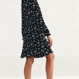 M&S X Ghost Floral Frill Detail Knee Length Tea Dress