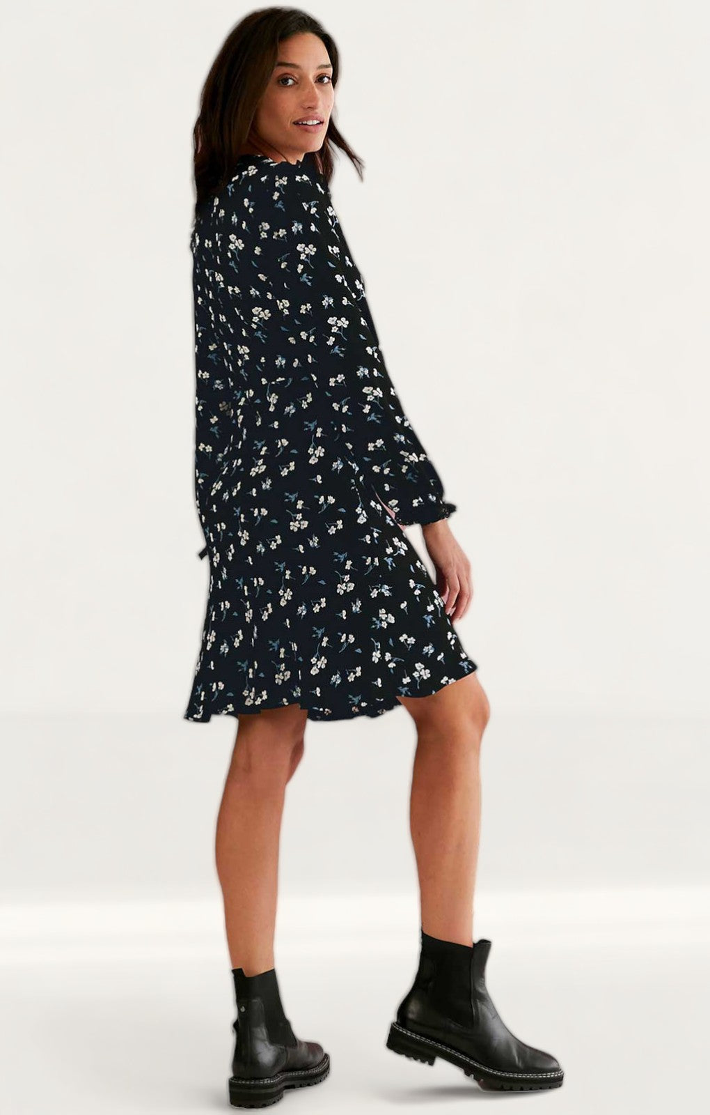 M&S X Ghost Floral Frill Detail Knee Length Tea Dress product image