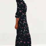 M&S X Ghost Floral Frill Detail Midi Tea Dress