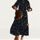 M&S X Ghost Floral Frill Detail Midi Tea Dress