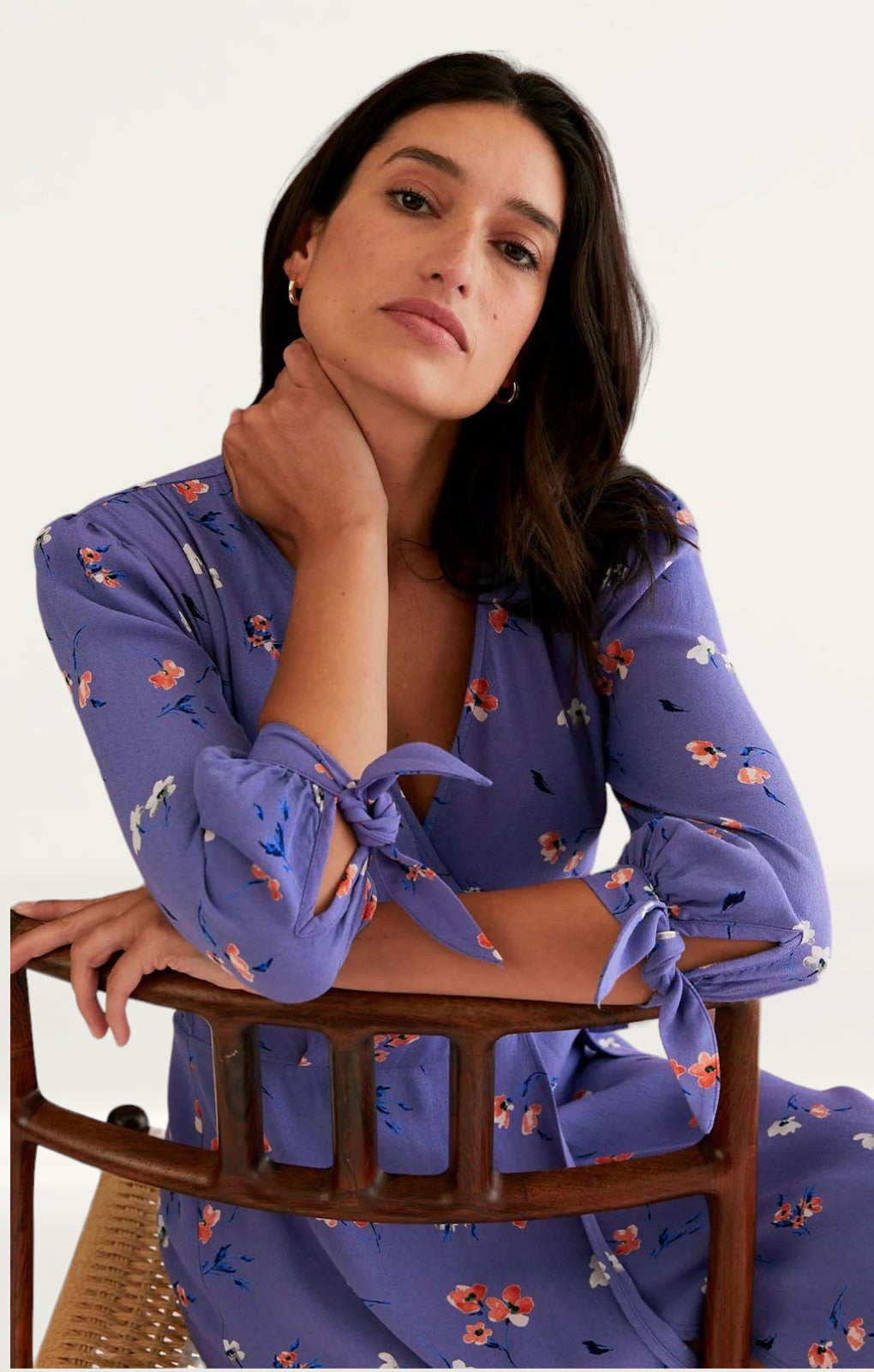 M&S X Ghost Floral Tie Sleeve Midi Wrap Dress product image