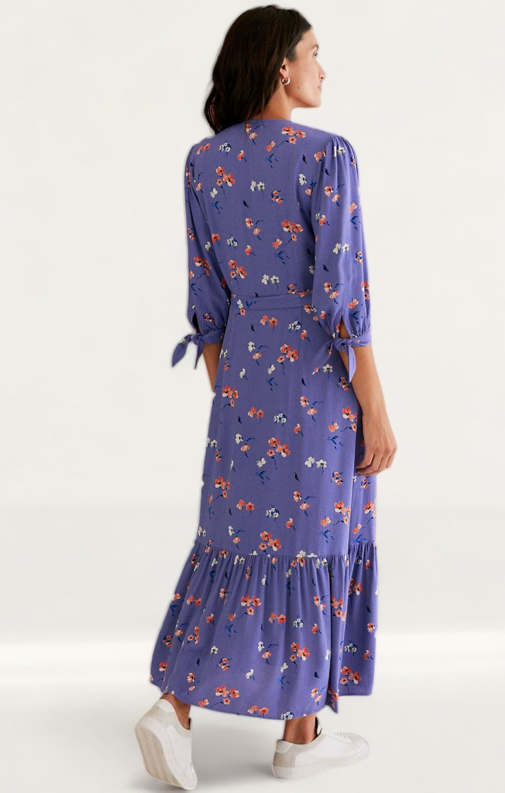 M&S X Ghost Floral Tie Sleeve Midi Wrap Dress product image