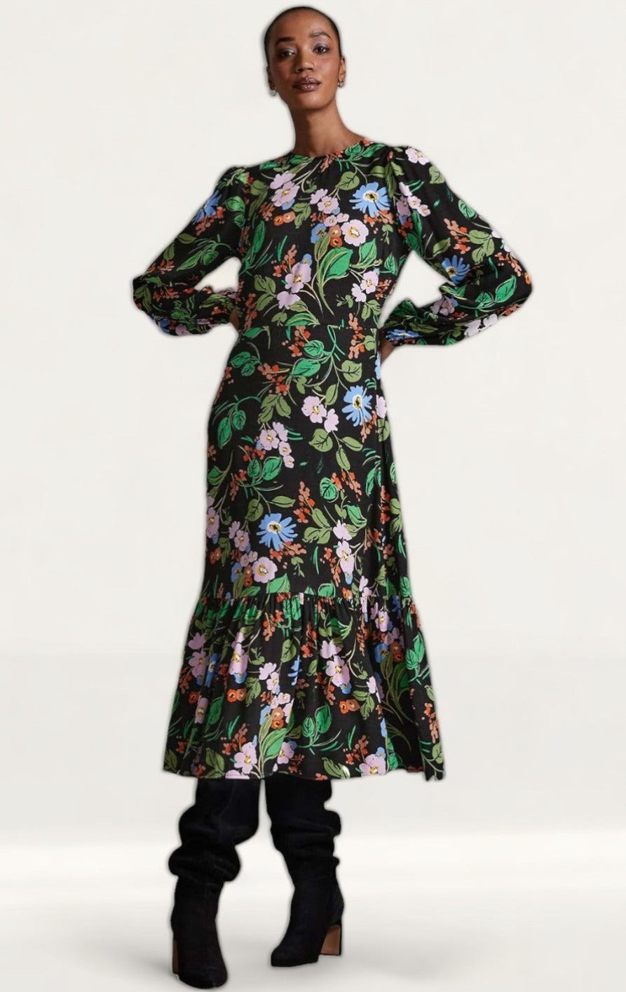 M&S X Ghost Floral Tiered Midi product image