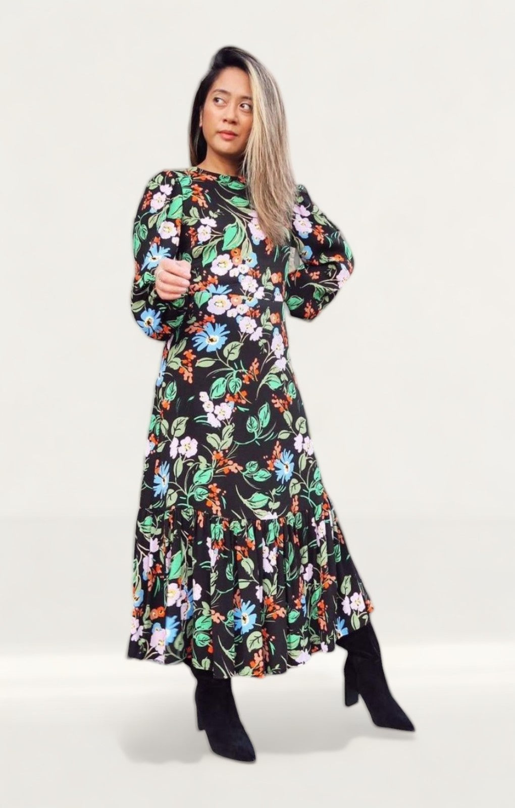 M&S X Ghost Floral Tiered Midi product image