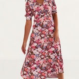 M&S X Ghost Floral V-Neck Empire Line Midi Tea Dress product image