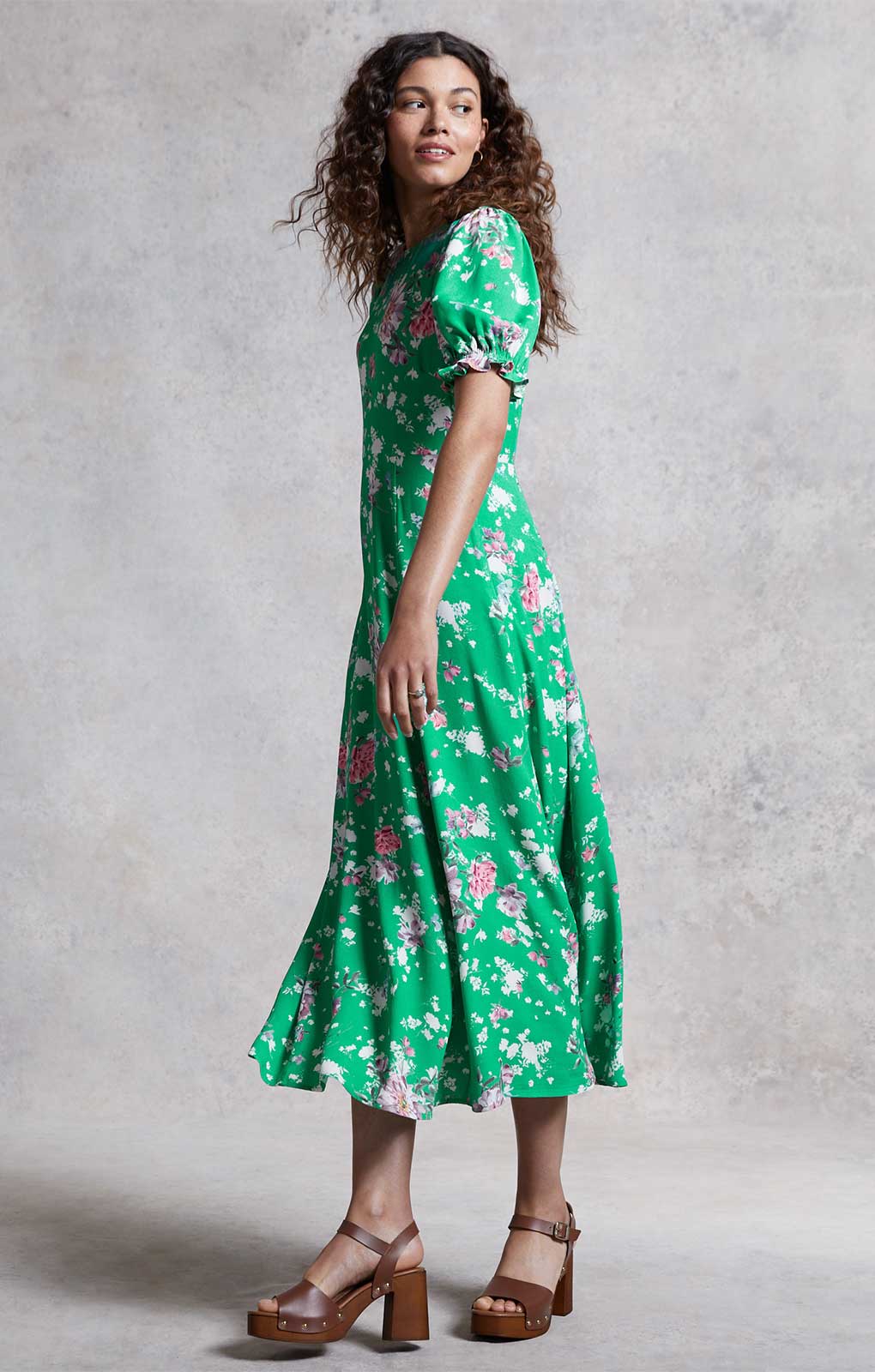 M&S X Ghost Green Floral Midi Dress