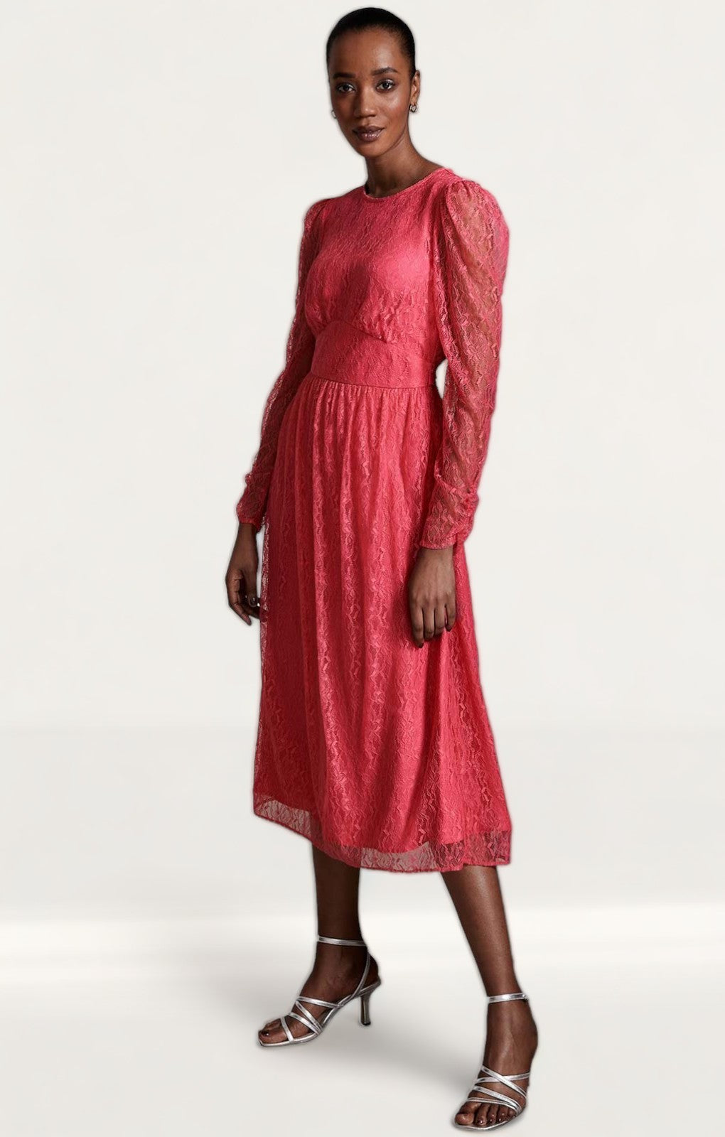 m and s lace dress Marks & Spencer M&S Collection Floral Lace Cap Sleeve Shift Dress