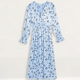 M&S X Ghost Satin Floral Shirred Midi Waisted Dress product image
