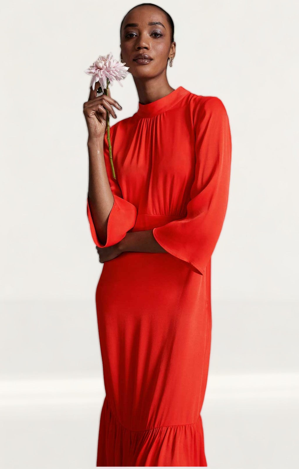 ghost satin midi dress GHOST Hallie Satin Midi Dress