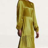 M&S X Ghost Satin Tiered Midi Dress product image