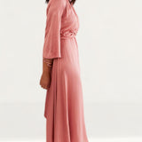 M&S X Ghost Satin V-Neck Midi Wrap Dress product image
