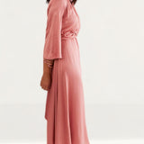 M&S X Ghost Satin V-Neck Midi Dress