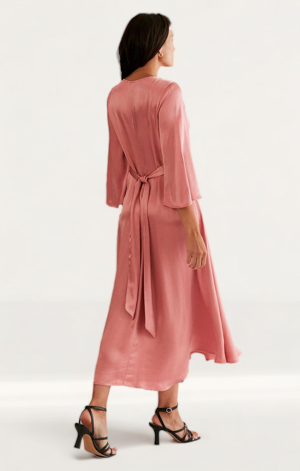 M&S X Ghost Satin V-Neck Midi Dress
