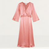 M&S X Ghost Satin V-Neck Midi Wrap Dress product image