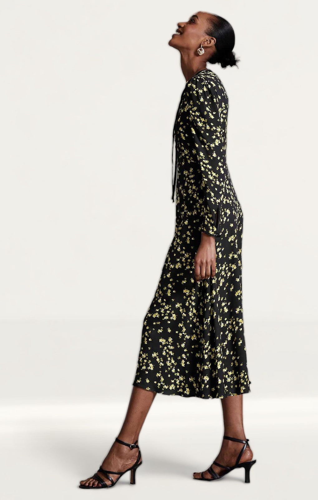 M&S X Ghost Tie Neck Midi
